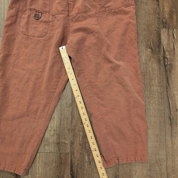 Minibee Women's XXL 100% Linen Pants Pink Salmon Summer Spring Boho Hippie - Picture 7 of 9
